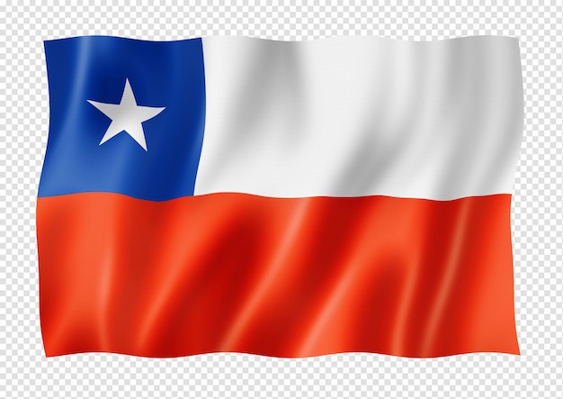 Chilean flag isolated on white banner