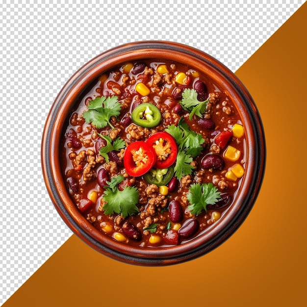 chili con carne isolated on white background