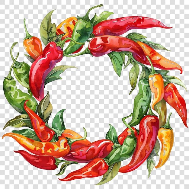 chili wreath mexican illustration