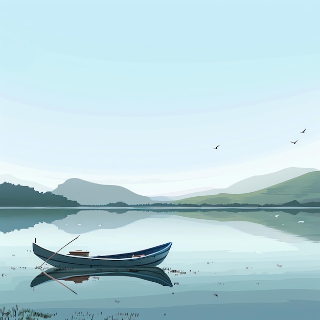 PSD chilika lake indian illustration