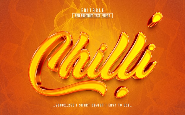 Chilli 3D Editable Text Effect Style