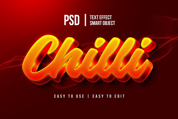 chilli 3d text effect mockup