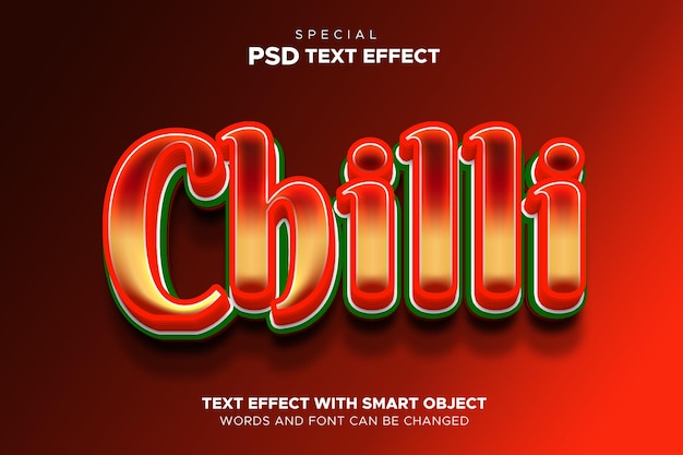 Chilli text effect editable smart object