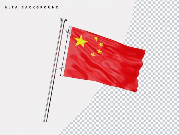 China high quality flag in realistic 3d render