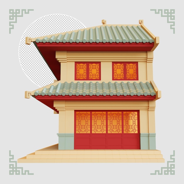 Chinatown Shophouse 3D Element 02