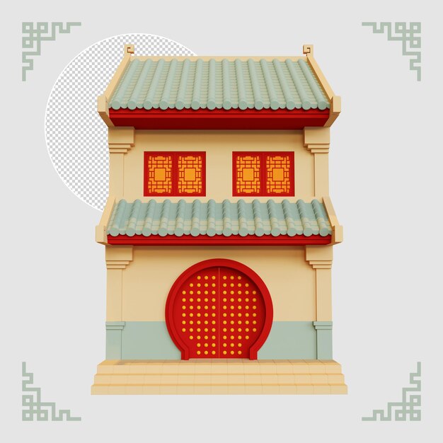 PSD chinatown shophouse 3d element 03