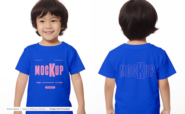 Chinese Boy Tshirt Mockup Front and Back