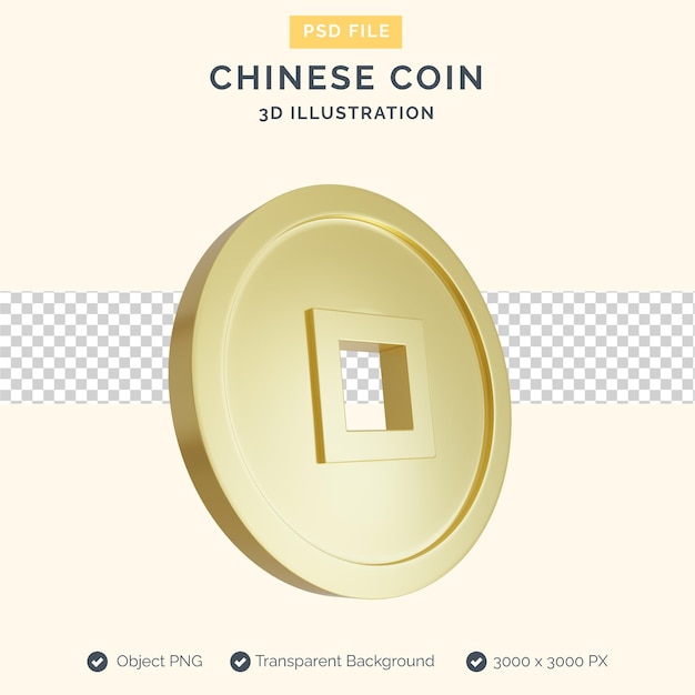 chinese coin 3d illustration