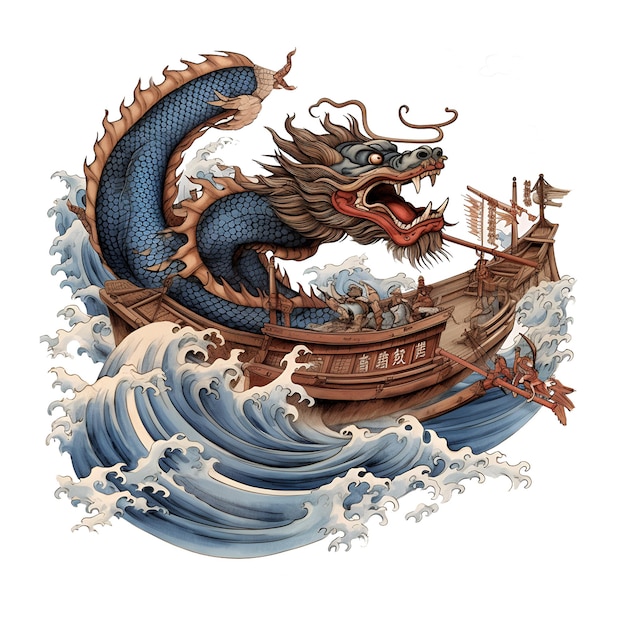 Chinese Dragon Boat cartoon clip art