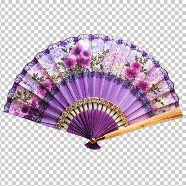 chinese folding fan isolated on transparent background