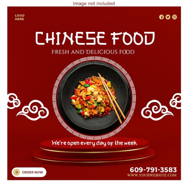 PSD chinese food social media promotional post