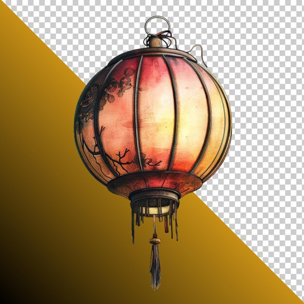 Chinese lantern isolated on transparent background