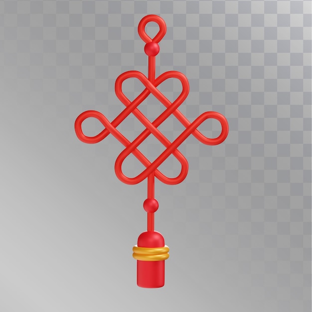 Chinese Lucky Knot 3D Illustration