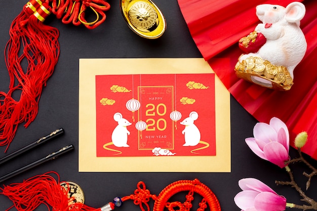 Chinese new year concept with mock-up