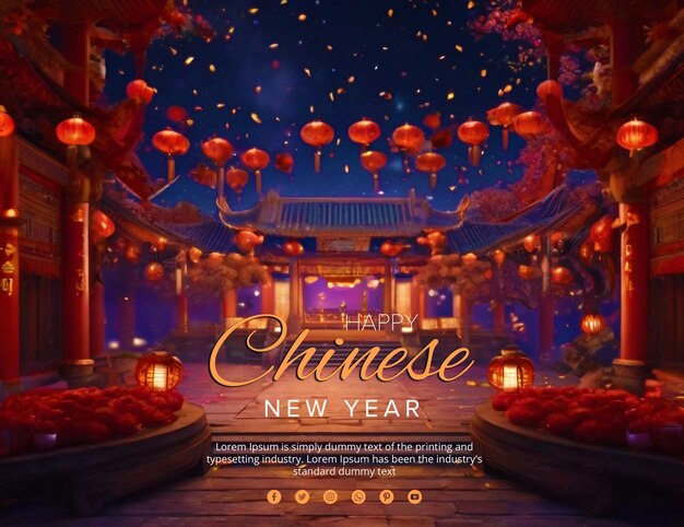 Chinese new year luxury banner for social media