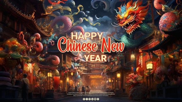 Chinese new year realistic psd background