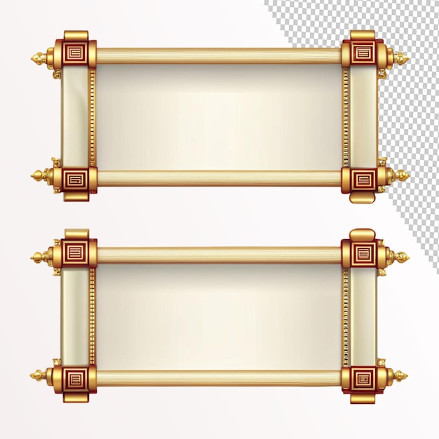 PSD chinese paper scroll vector dialogue frame set on transparent background