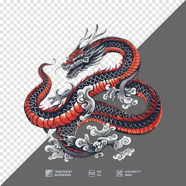 Chinese style dragon image without background HD quality