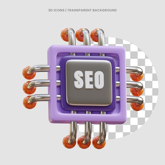 PSD chip processor computer seo engine 3d icon