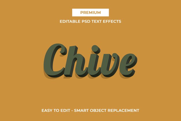 PSD chive - 3d pantone color text effect template