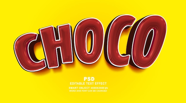 Choco 3d Editable Text Effect Photoshop PSD Template