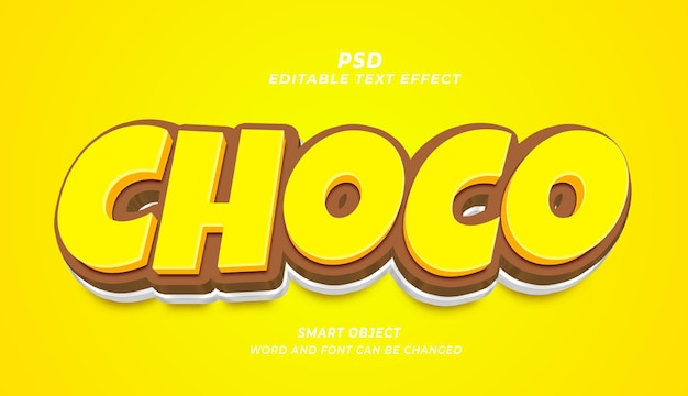 Choco 3d editable text effect photoshop style template