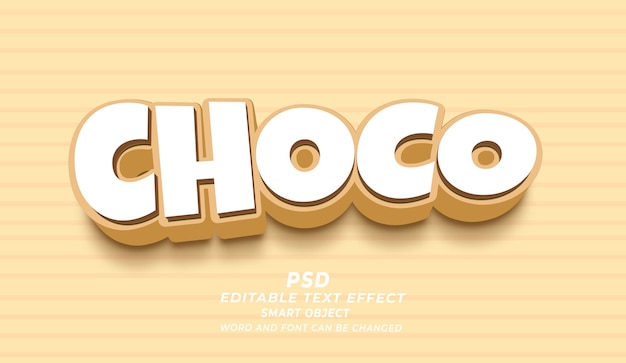 PSD choco 3d editable text effect photoshop template