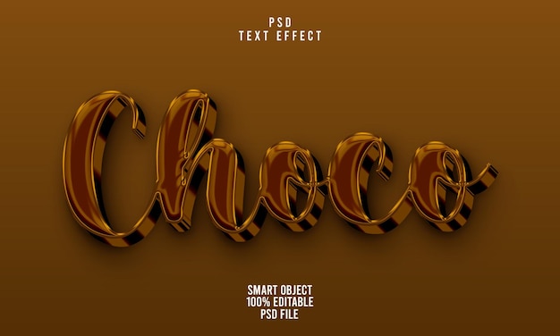 PSD choco 3d editable text effect