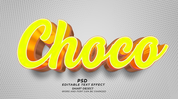 Choco 3d editable text style photoshop template