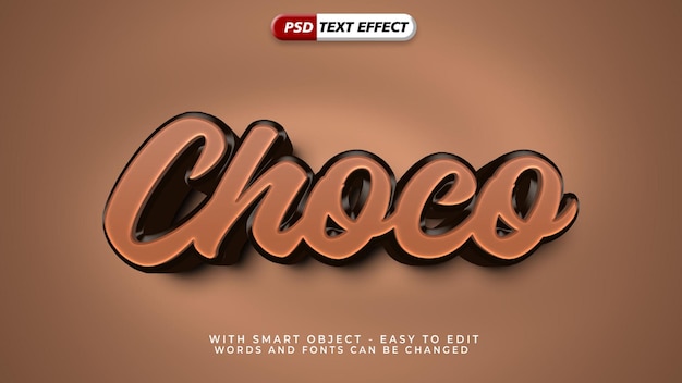 PSD choco 3d style text effect