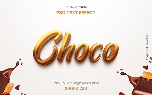 Choco or chocolaty Psd 3D text effect