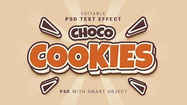 Choco cookies text effect