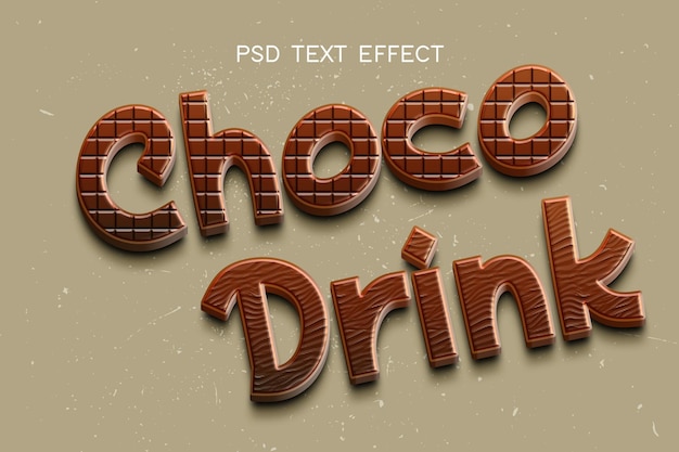 CHOCO DRINK TITLE TEXT EFFECT