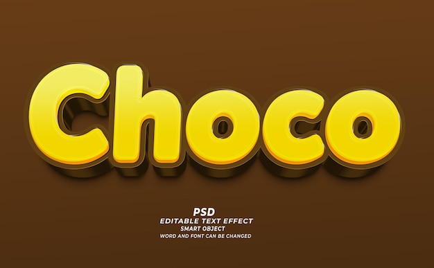 PSD choco psd 3d editable text effect