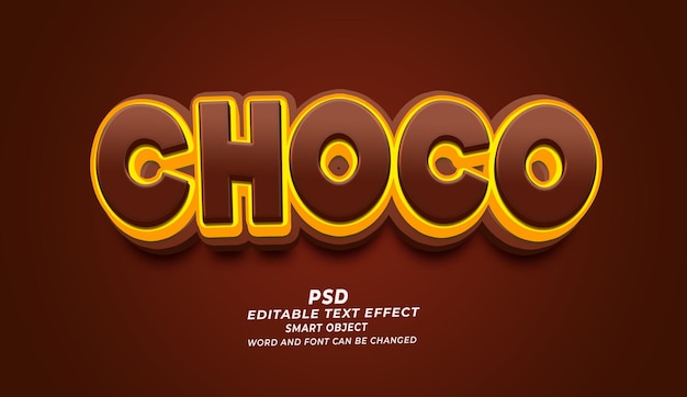 PSD choco psd 3d editable text effect