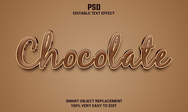 Chocolate 3d editable text effect with background Premium Psd