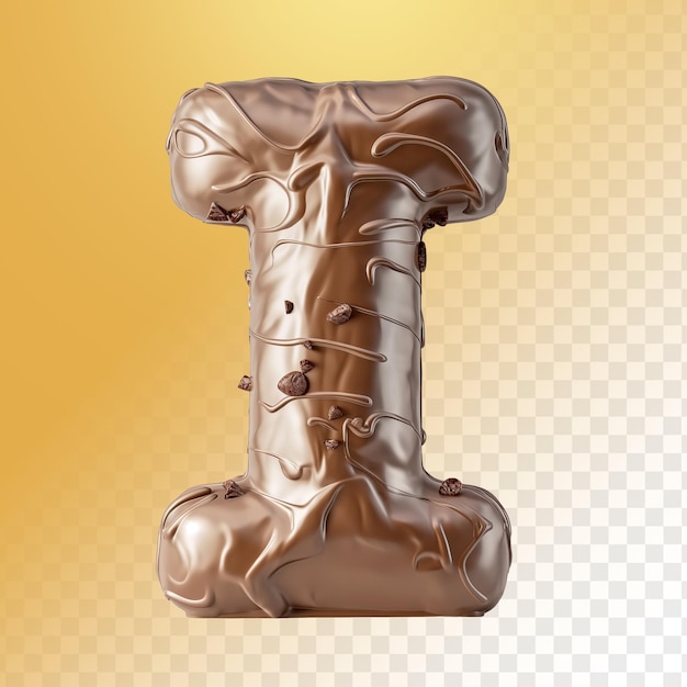 PSD chocolate 3d letter i