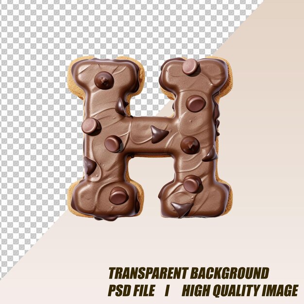 PSD chocolate alphabets and numbers transparent background