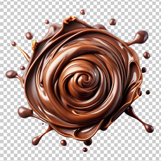 chocolate art making on transparent background