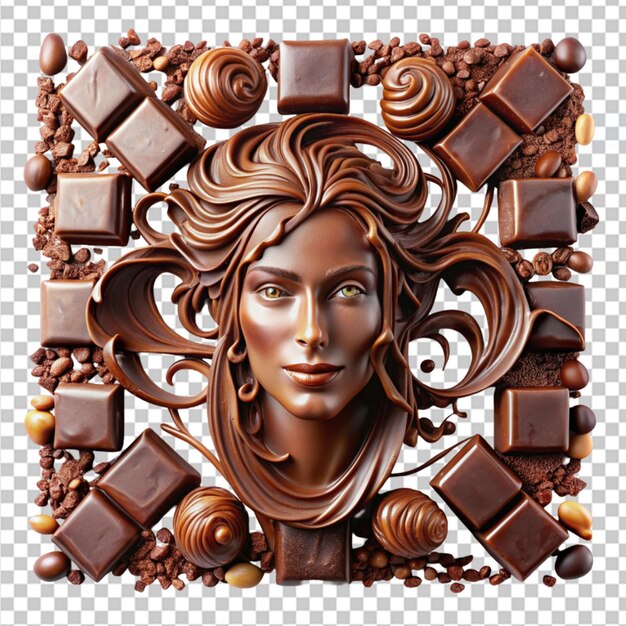 chocolate art making on transparent background