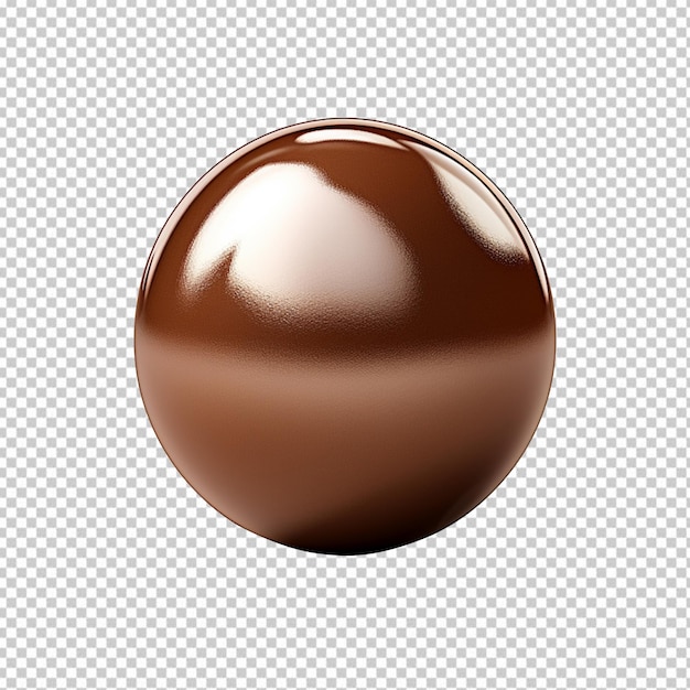 Chocolate ball isolated on transparent background