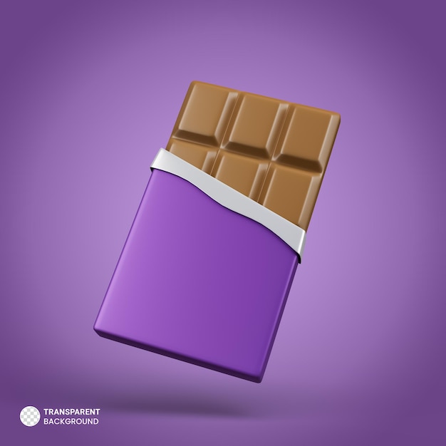 Chocolate bar icon isolated 3d render illustration