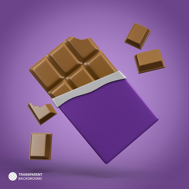 Chocolate bar icon isolated 3d render illustration