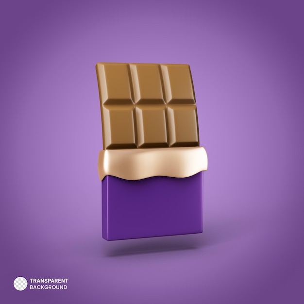 Chocolate bar icon isolated 3d render illustration