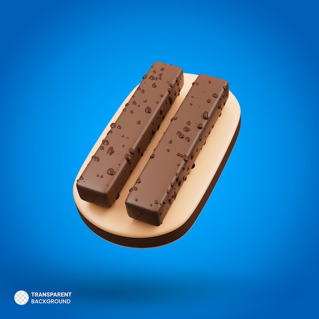 Chocolate bar icon isolated 3d render illustration