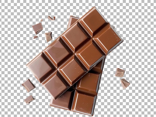 Chocolate bar isolated on transparent background