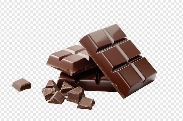 PSD chocolate bar isolated on transparent background