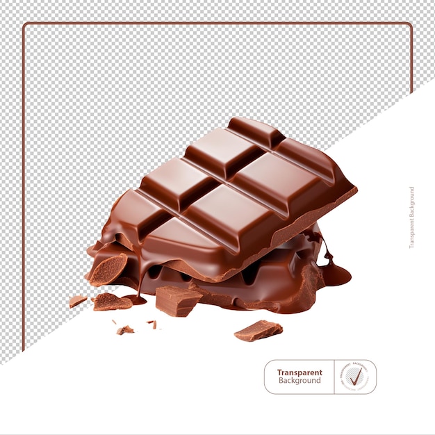 Chocolate bar made from pure cocoa the perfect balance of flavors on a transparent background