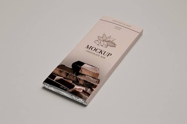 Chocolate bar packaging mockup