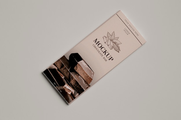 Chocolate bar packaging mockup